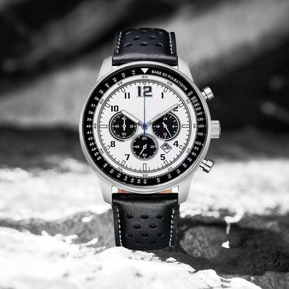 Men's Waterproof Multifunctional Quartz Watch With Leather Belt