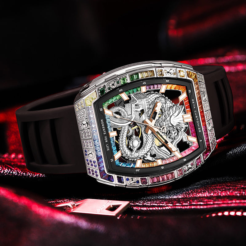 Rainbow Zircon Series - Skeleton Automatic Watch G78175