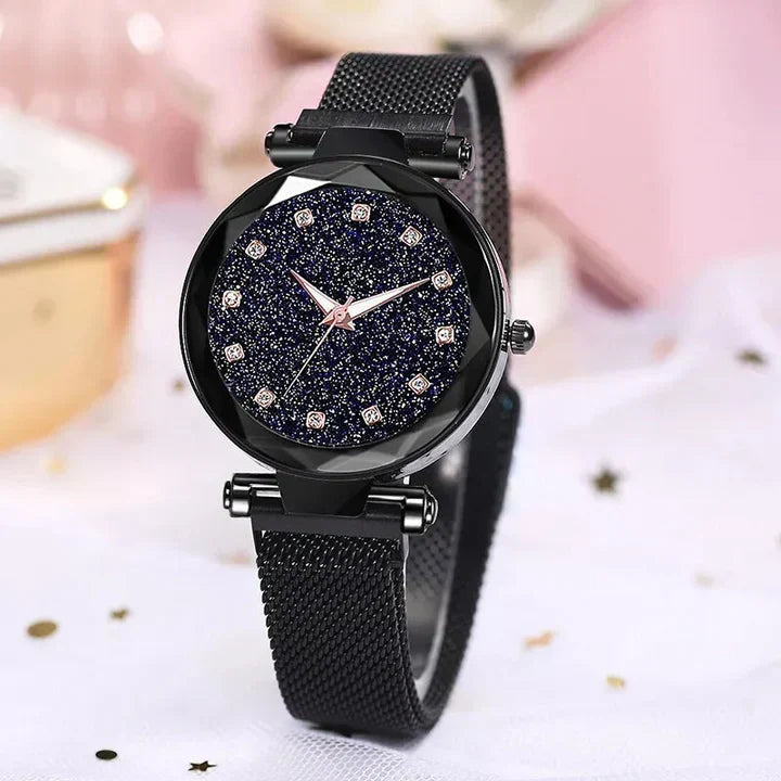 Diamond Design Watch with Mesh Strap + FREE BRACELET 🎁